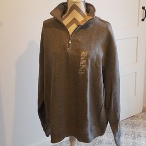 NWT half-zip, collared gray knit sweater